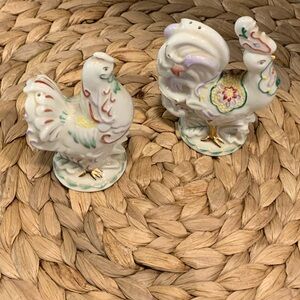 Colorful Ceramic Rooster Figurines